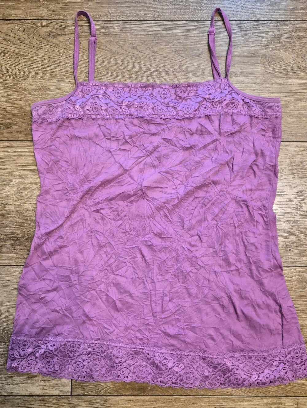 [LIKE NEW] Studio Y Purple Lace Trim Camisole Adjustable Strap Tank Top Size XL